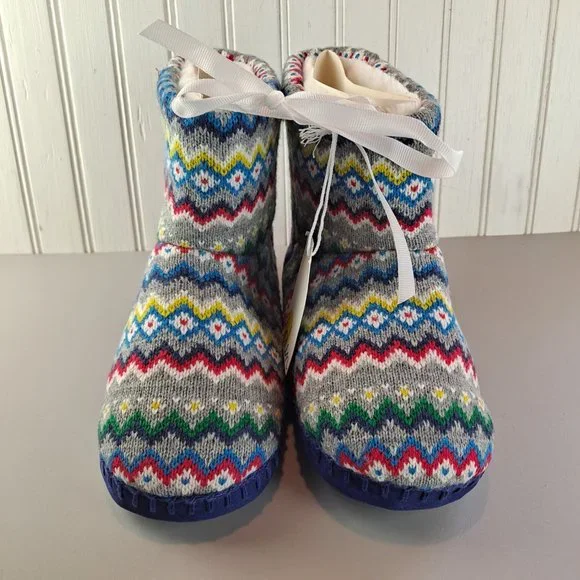 NWT Boden Fairisle Slipper Boots EU Size 33 or Size US Size 7 Kids - Picture 3 of 9
